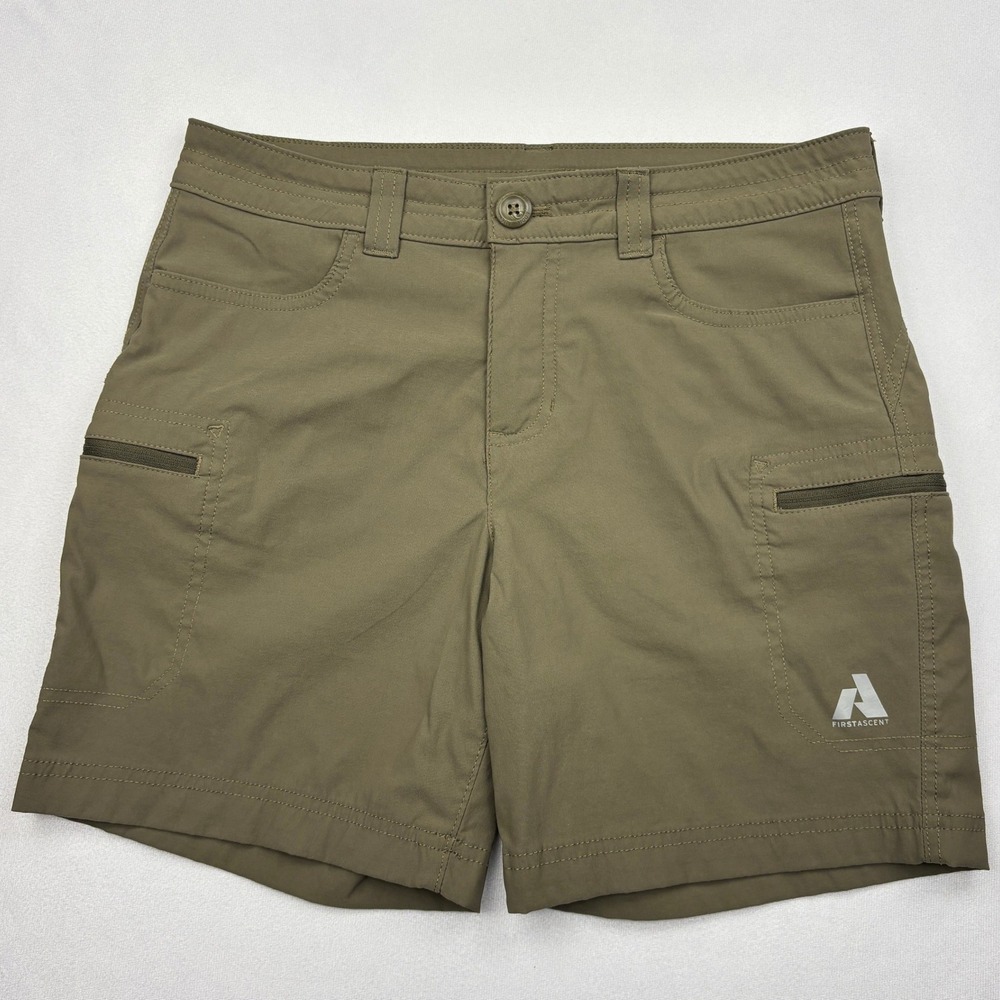 Eddie Bauer First Ascent Guide Pro Shorts Womens 8 Olive Green Stretch Hiking 7